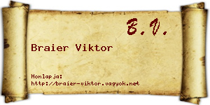 Braier Viktor névjegykártya